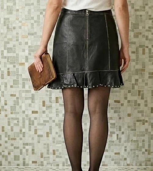 Zara: Falda asimétrica de tachas talla S – photo 2
